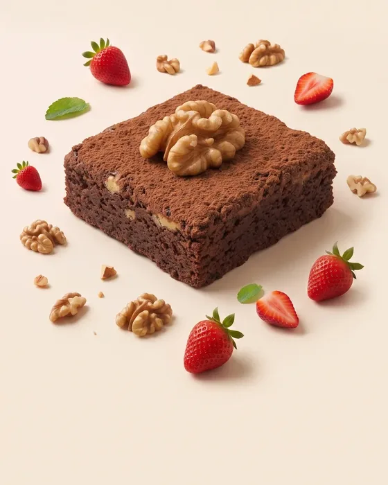 Brownie de cacao sin azúcar refinada