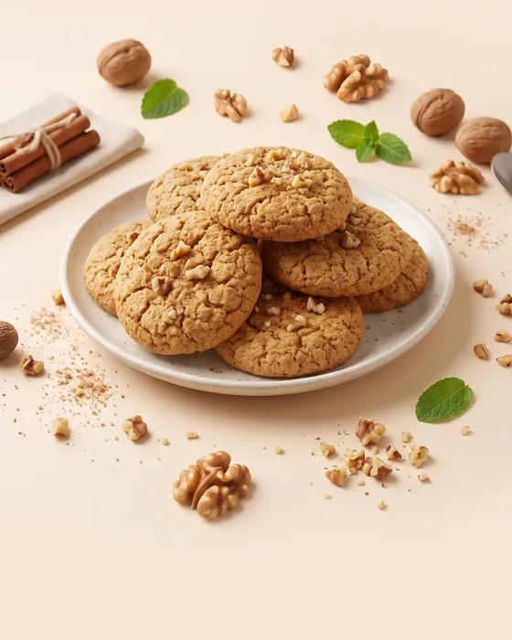 Galletas de nuez y canela sin azúcar refinada