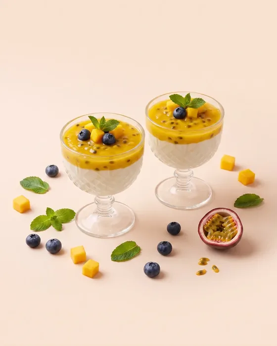 Mousse de maracuyá sin azúcar refinada